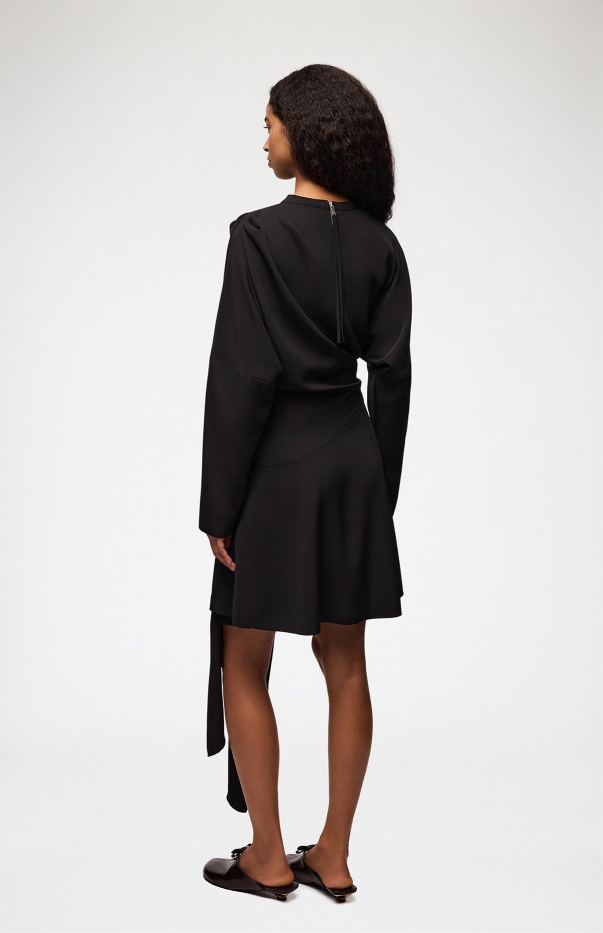 Cady Crepe Draped Mini Dress