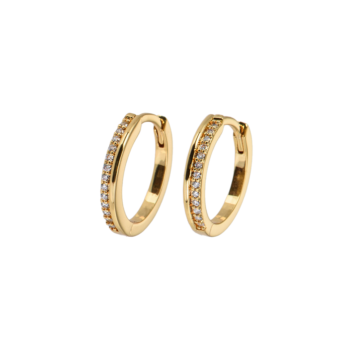 Emilia Medium hoops Gold & White