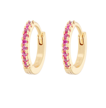 Emilia Small hoops Cerise