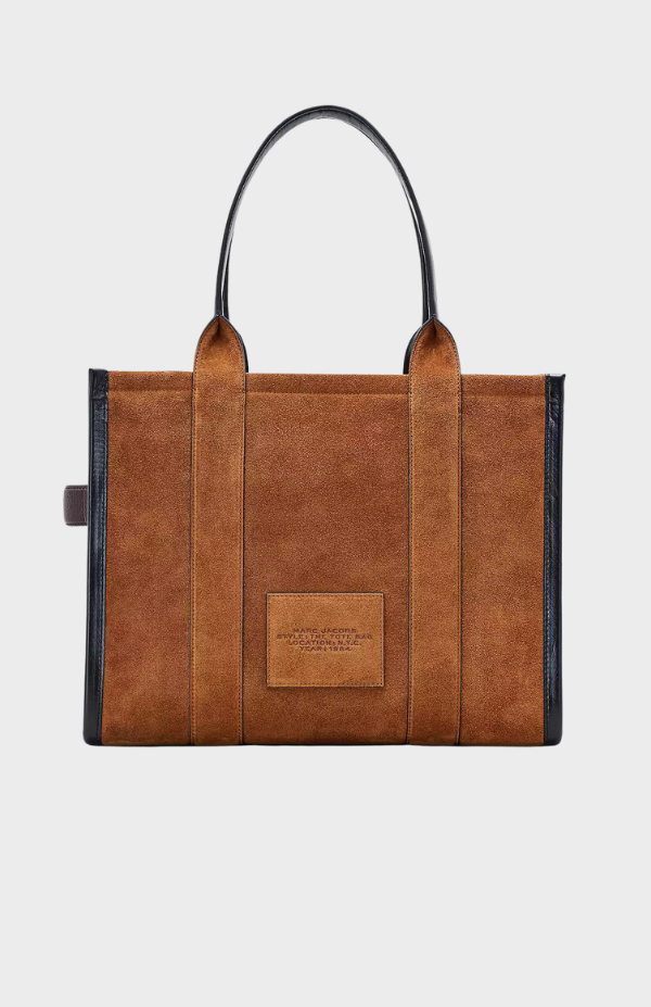 The Large Tote Suede Leather Blocked Copper