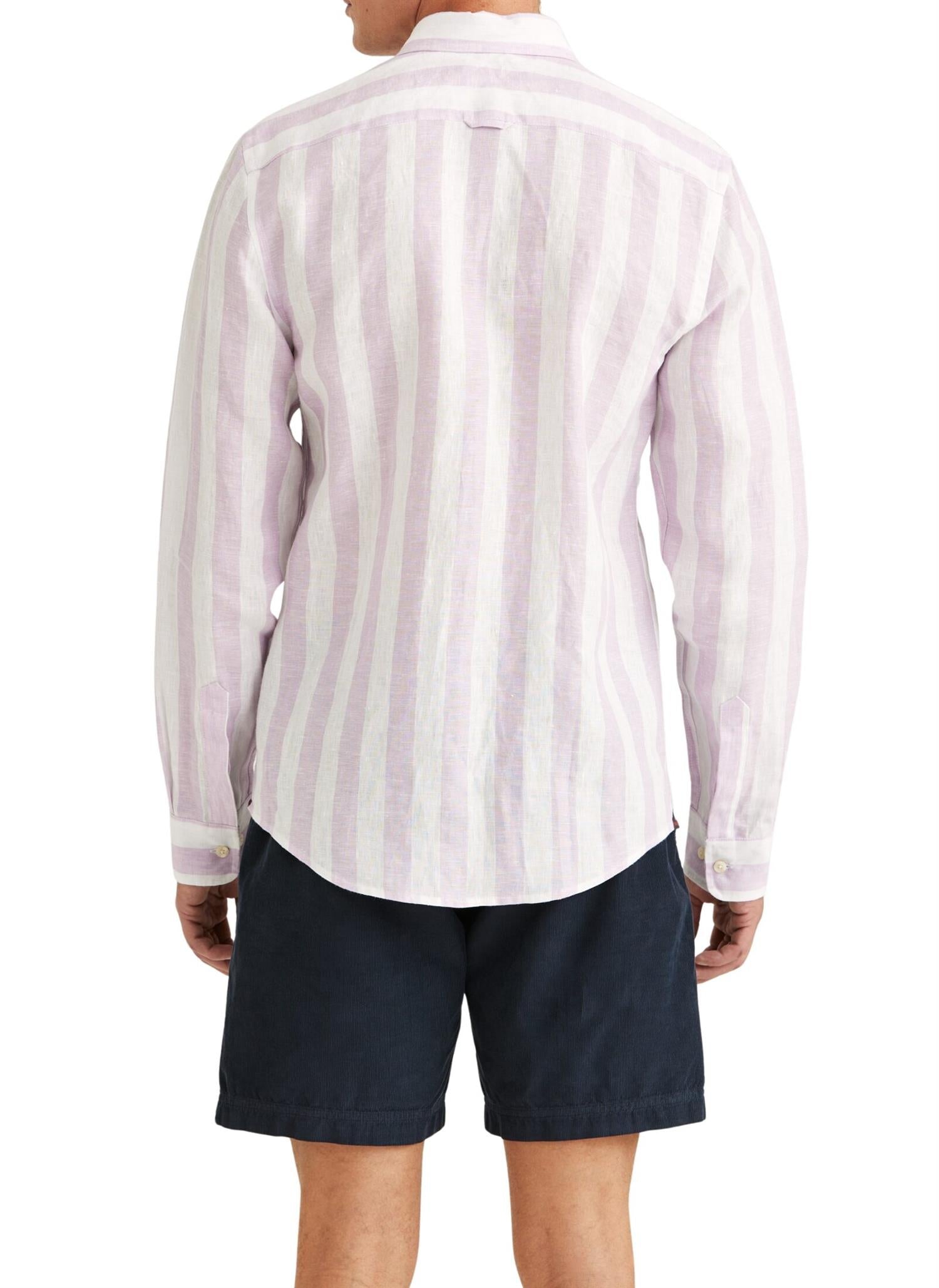 Douglas Linen Stripe Shirt-Classic Fit