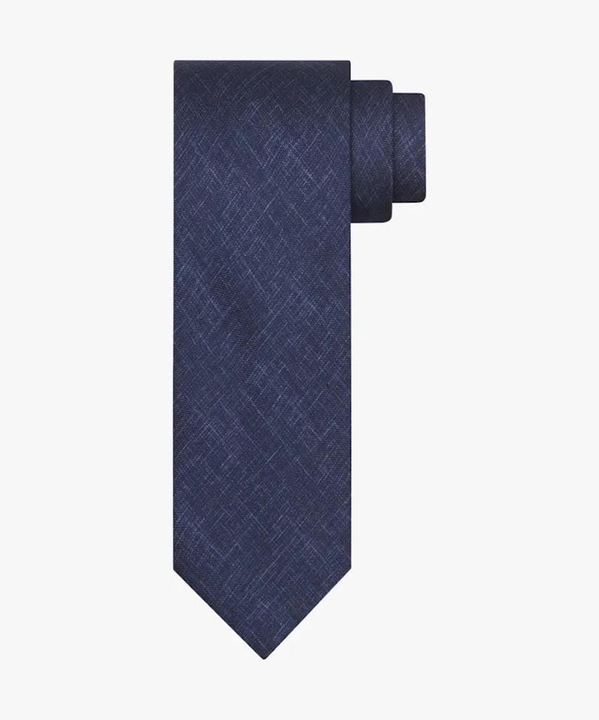 TIE SILK PRINT NAVY