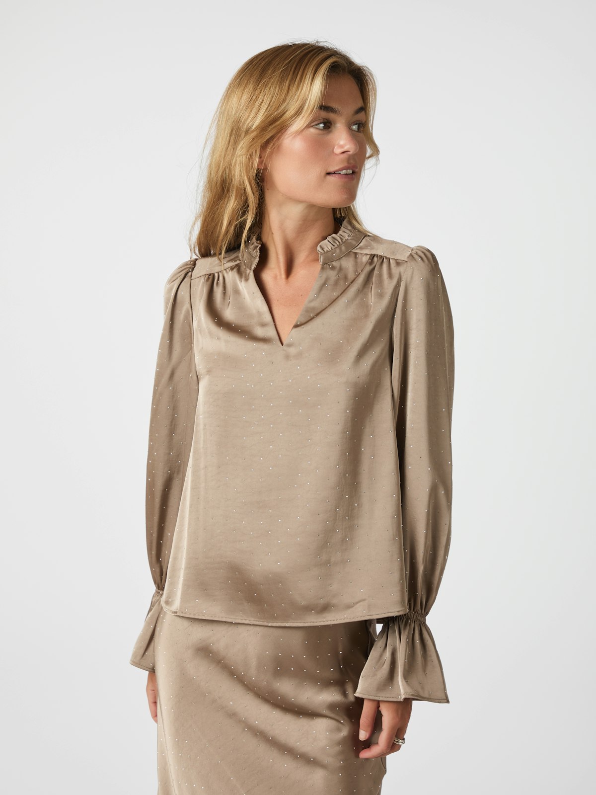 Amara Heavy Sateen Bedaz Blouse