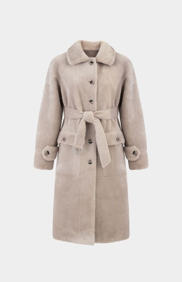 Suedette Bonded Fur Long Coat