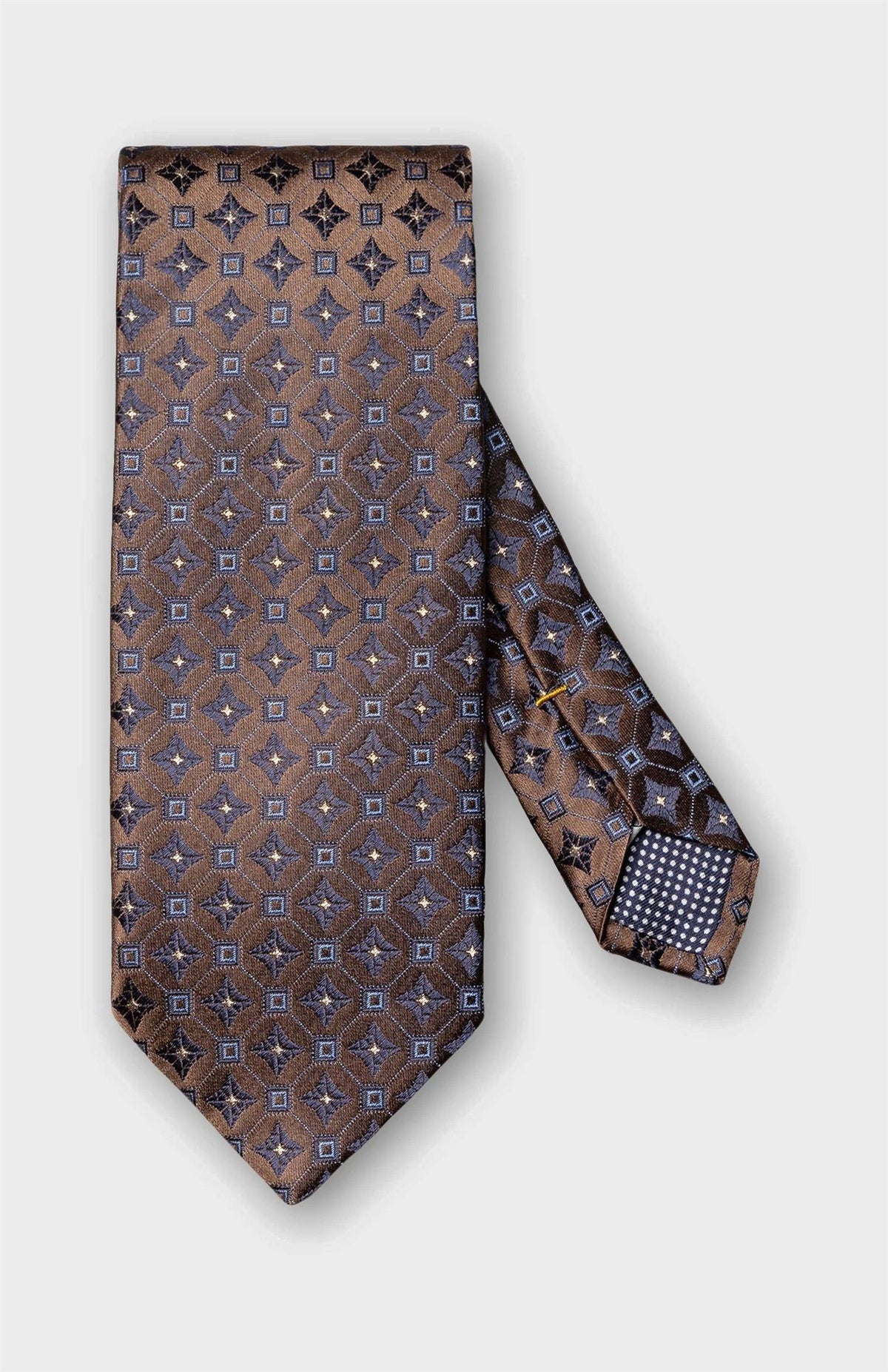 Brown Medallion Woven Silk Tie
