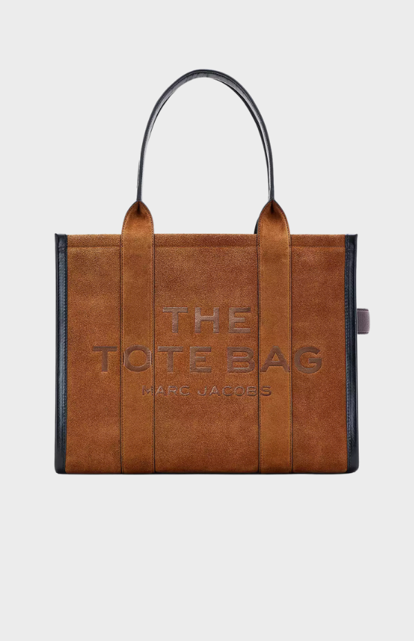 The Large Tote Suede Leather Blocked Copper