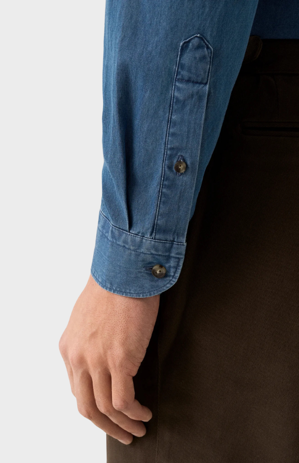 Dark Wash Denim Stretch Shirt