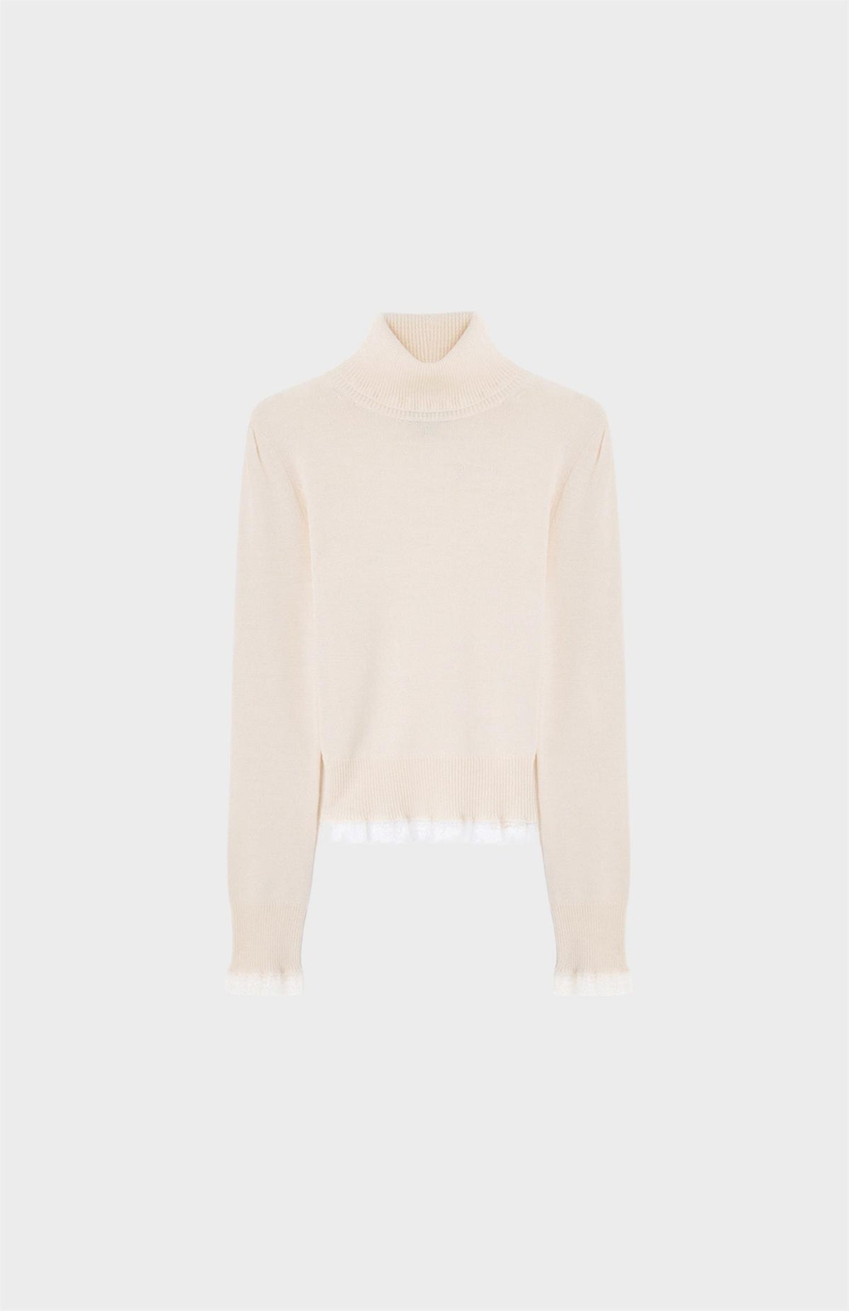 Merino Turtleneck w lace details