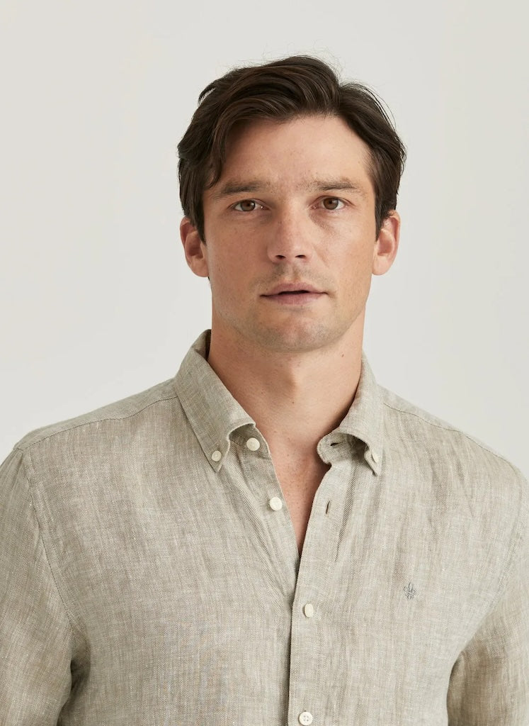 Douglas Linen Herringbone BD Shirt
