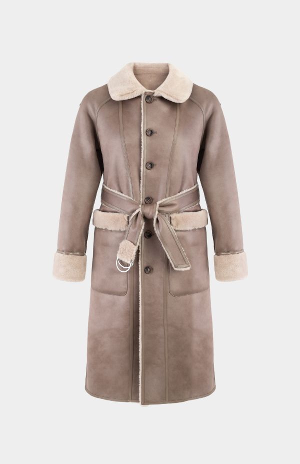Suedette Bonded Fur Long Coat