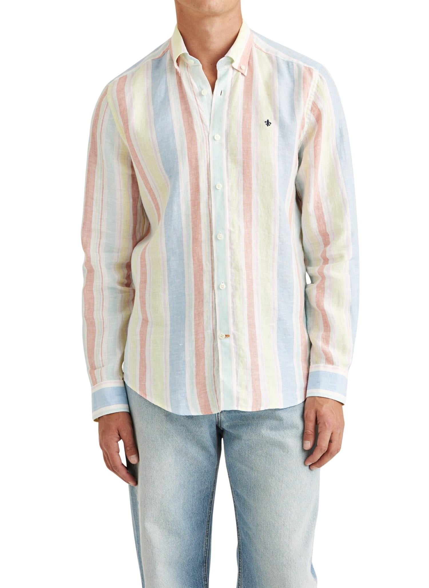 Happy Linen Stripe Shirt-Classic Fit