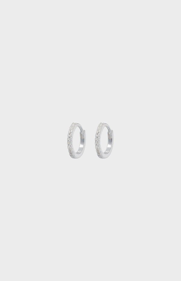 Emilia Small Hoops Silver White
