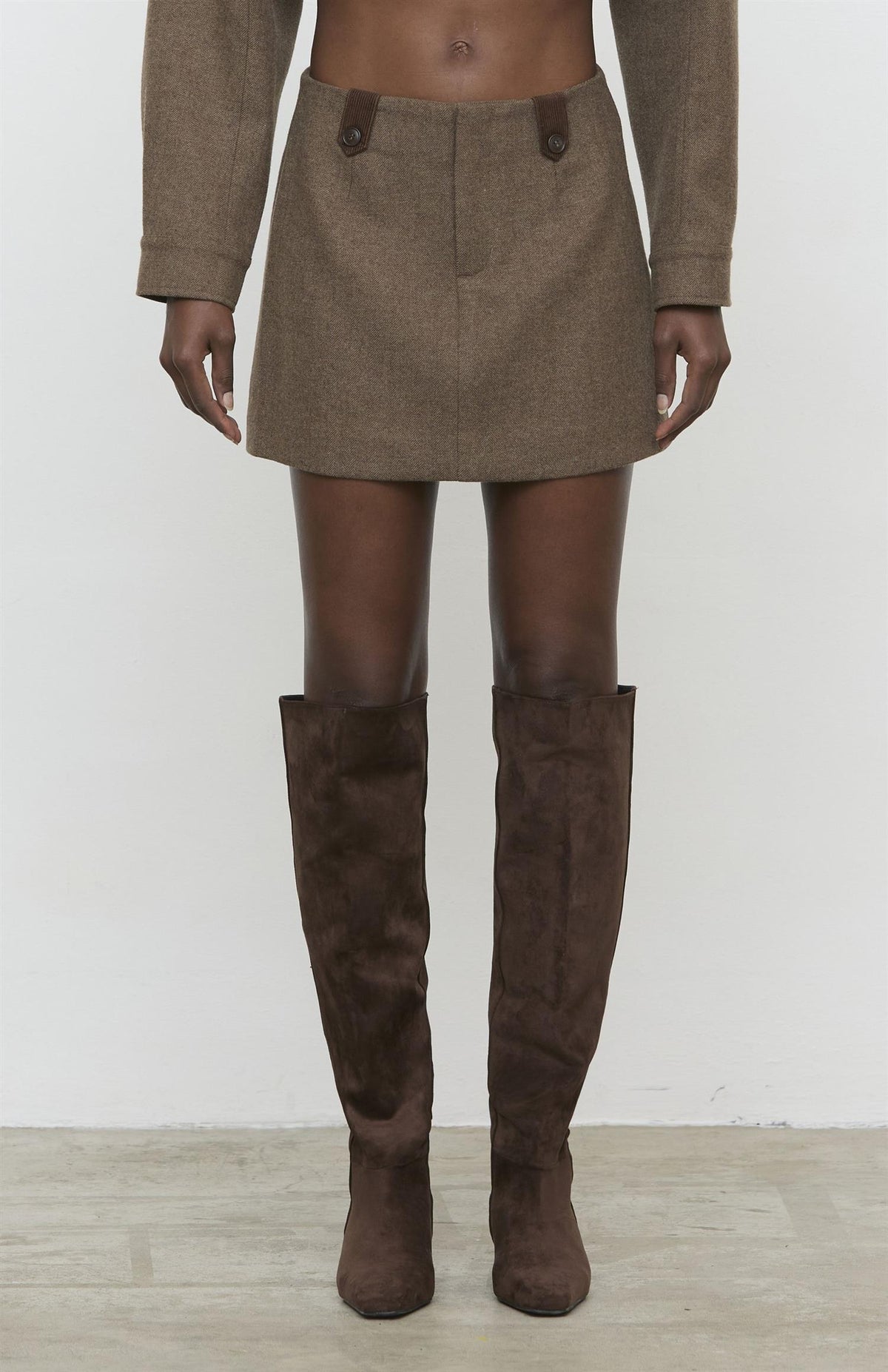 Mini Skirt Button Detail