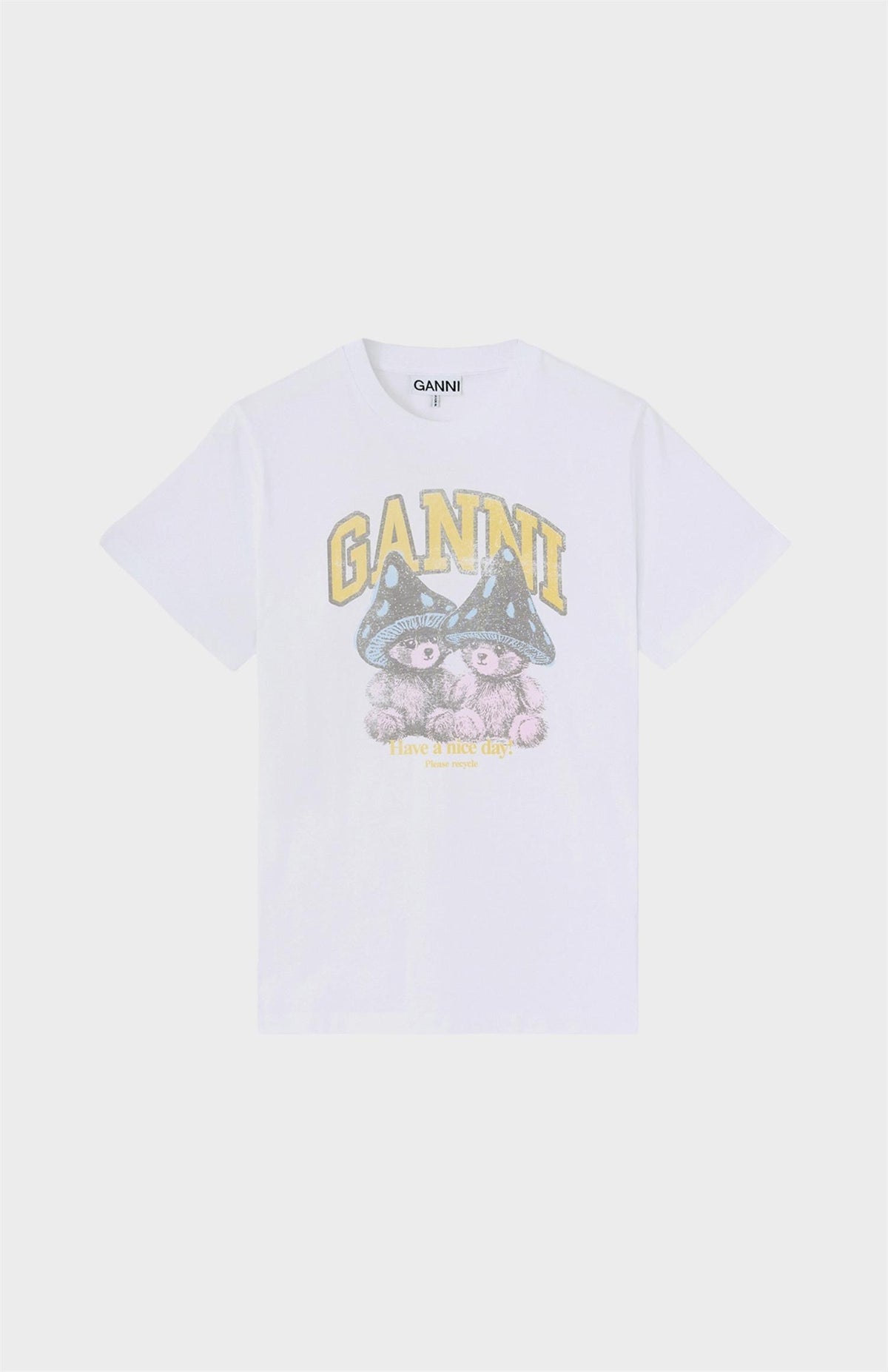 Basic Cotton Relaxed T-shirt Teddy Mushrooms