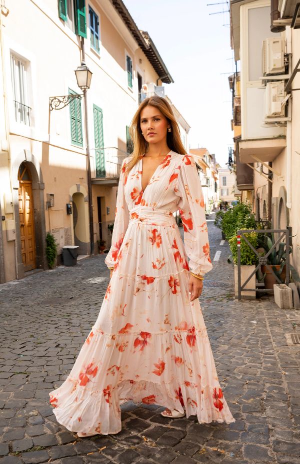 Noor Maxi Dress Rose Bloom