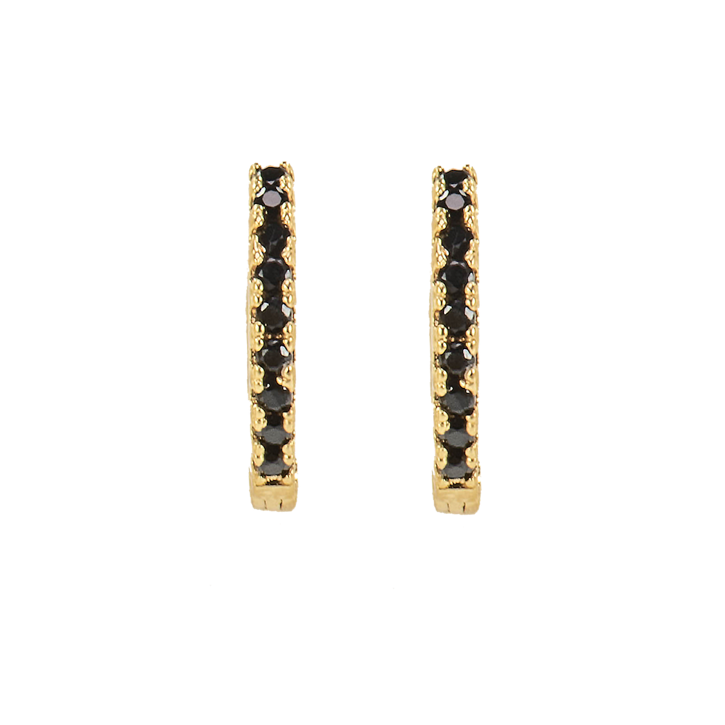 Emilia Small Hoops Black