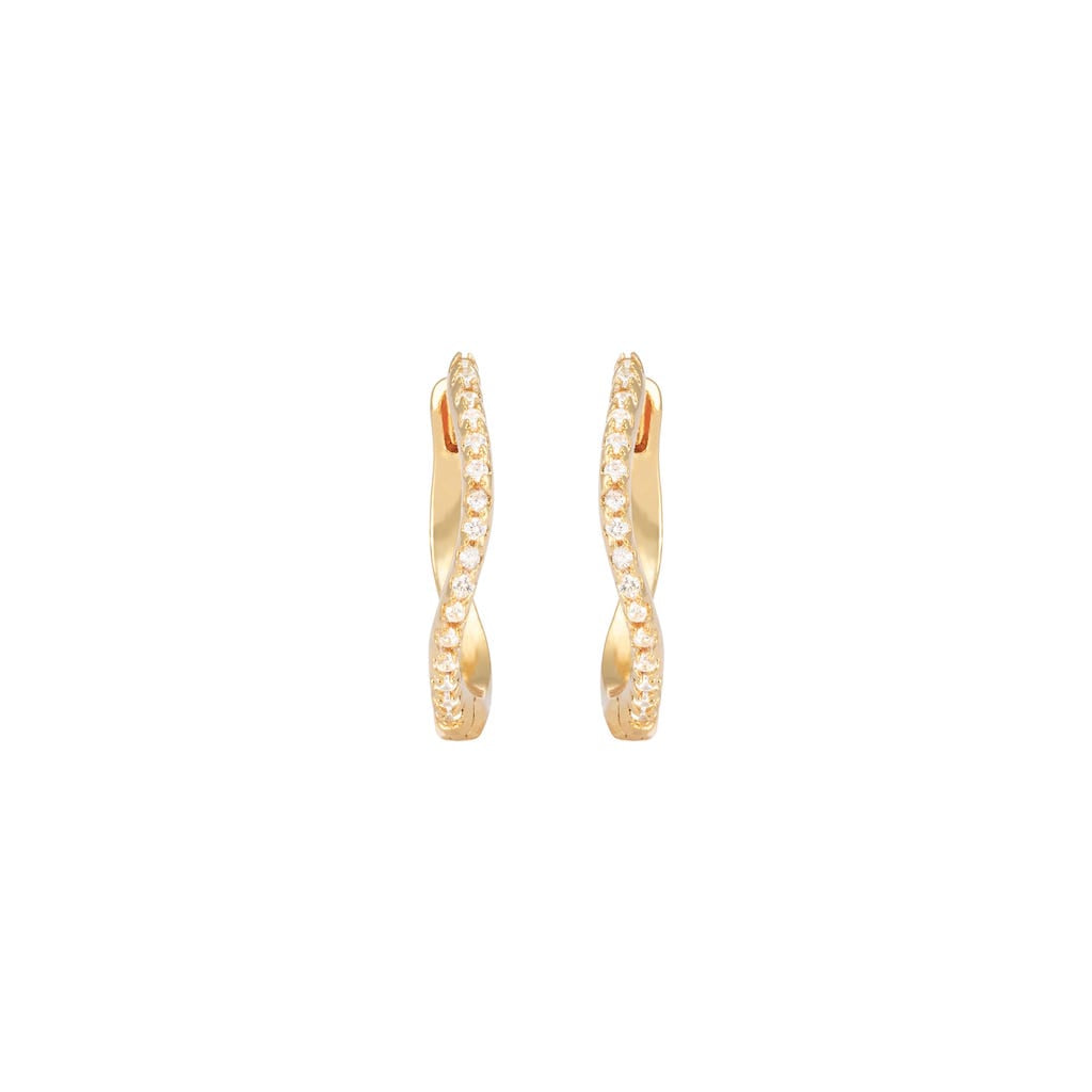 Emilia Medium Wavy hoops White