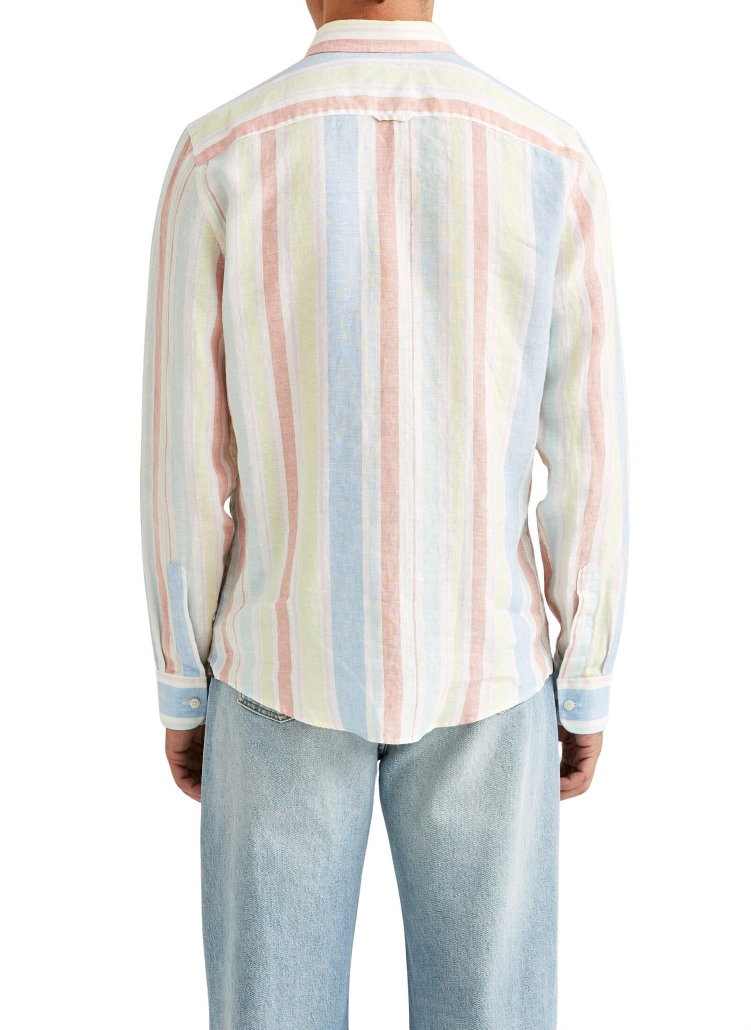 Happy Linen Stripe Shirt-Classic Fit