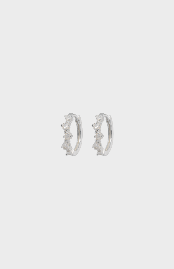 Emilia Mixed Medium Hoops Silver