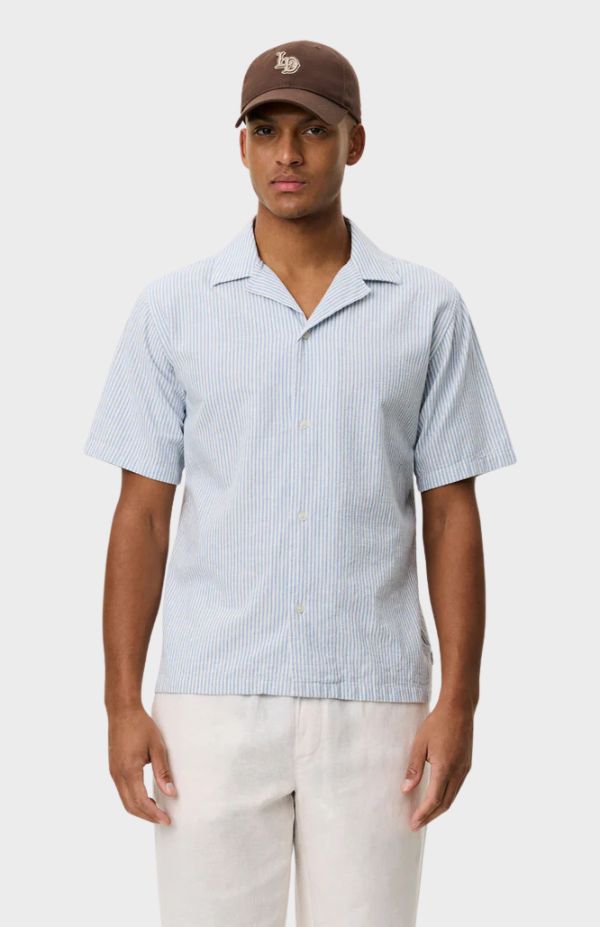 Lukas Stripe Cotton Linen SS Shirt