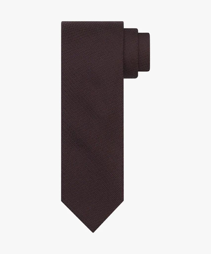 TIE SILK WOVEN BROWN