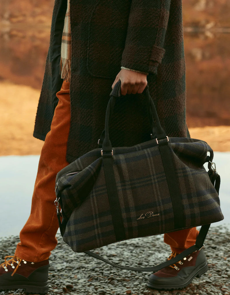 Check Wool Weekend bag