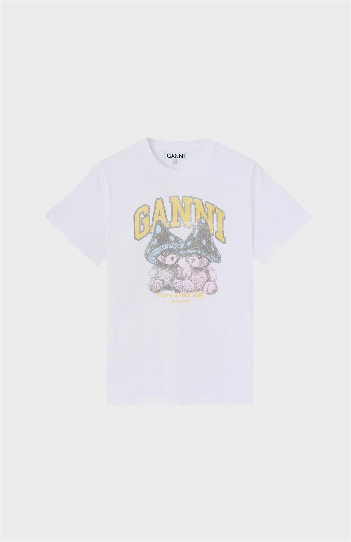 Basic Cotton Relaxed T-shirt Teddy Mushrooms