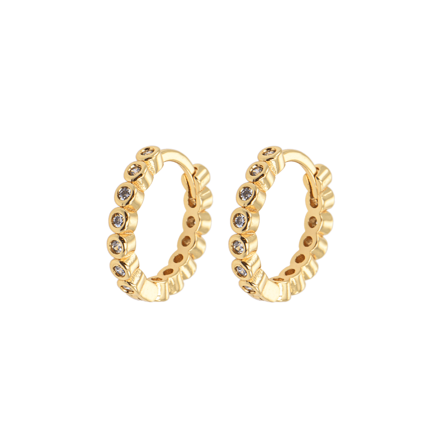 Emilia Medium stone drop hoops