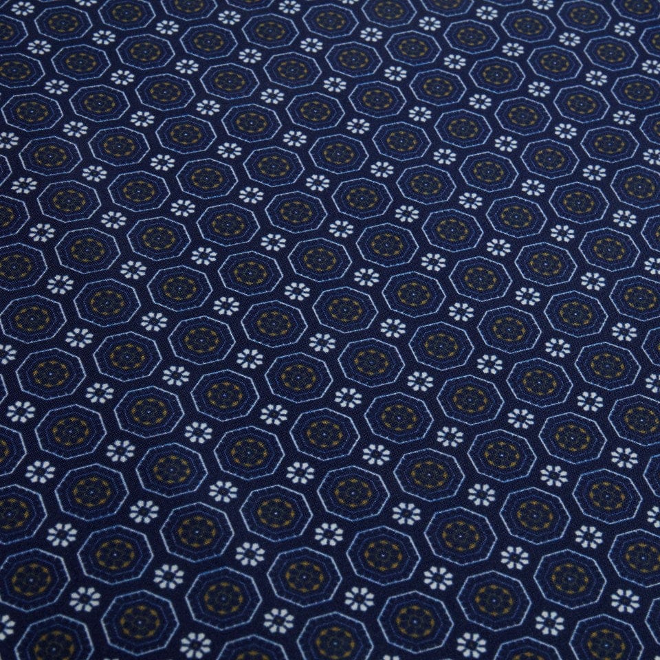 Geometric Medallion Hankie, Navy