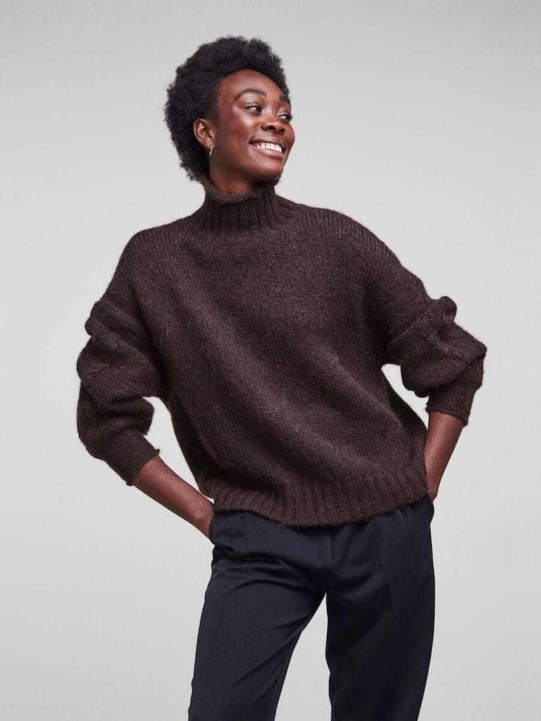 YASSIERA LS HIGHNECK KNIT PULLOVER