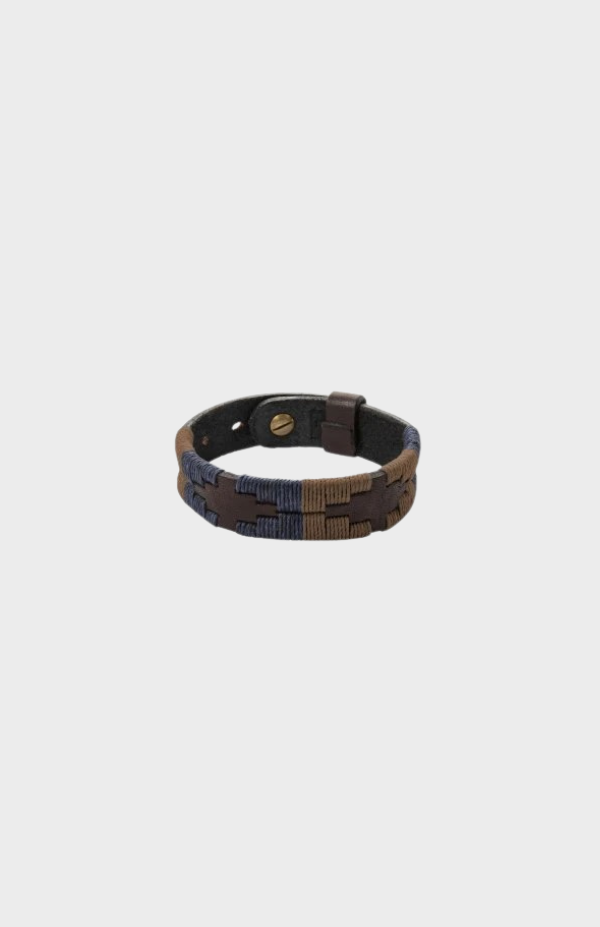Bracelet - M/L brown leather with jefe stitching