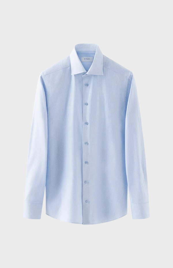 Light Blue Semi Solid Signature Twill Shirt