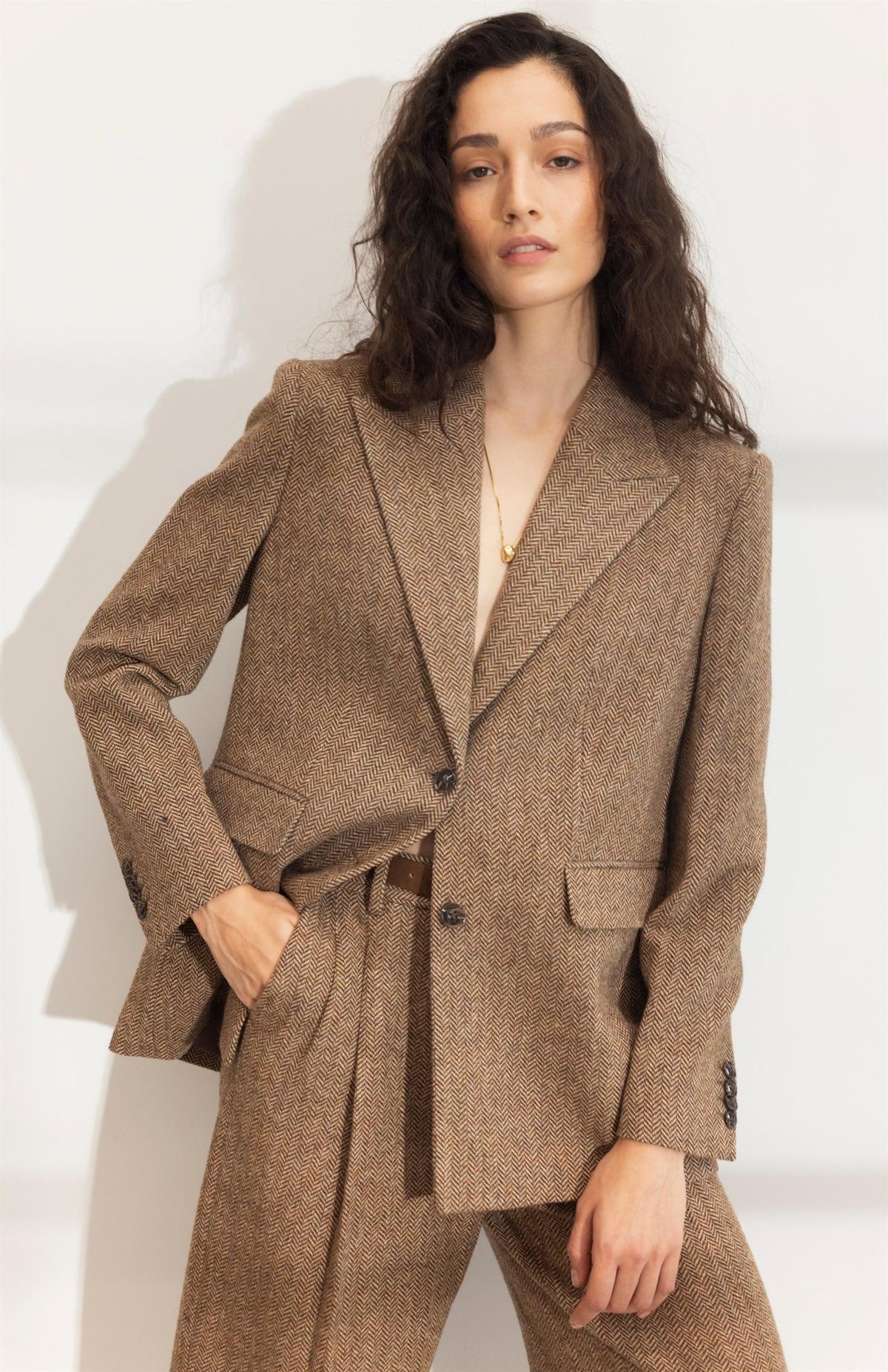 Abby Herringbone Blazer