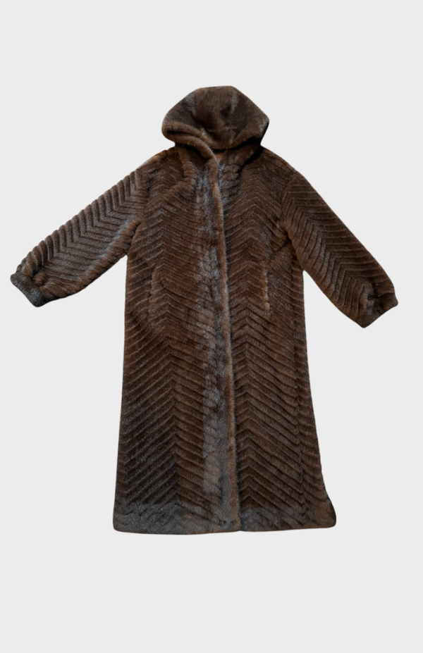 Alexandre Fuskepels Lang Kåpe Med Hette