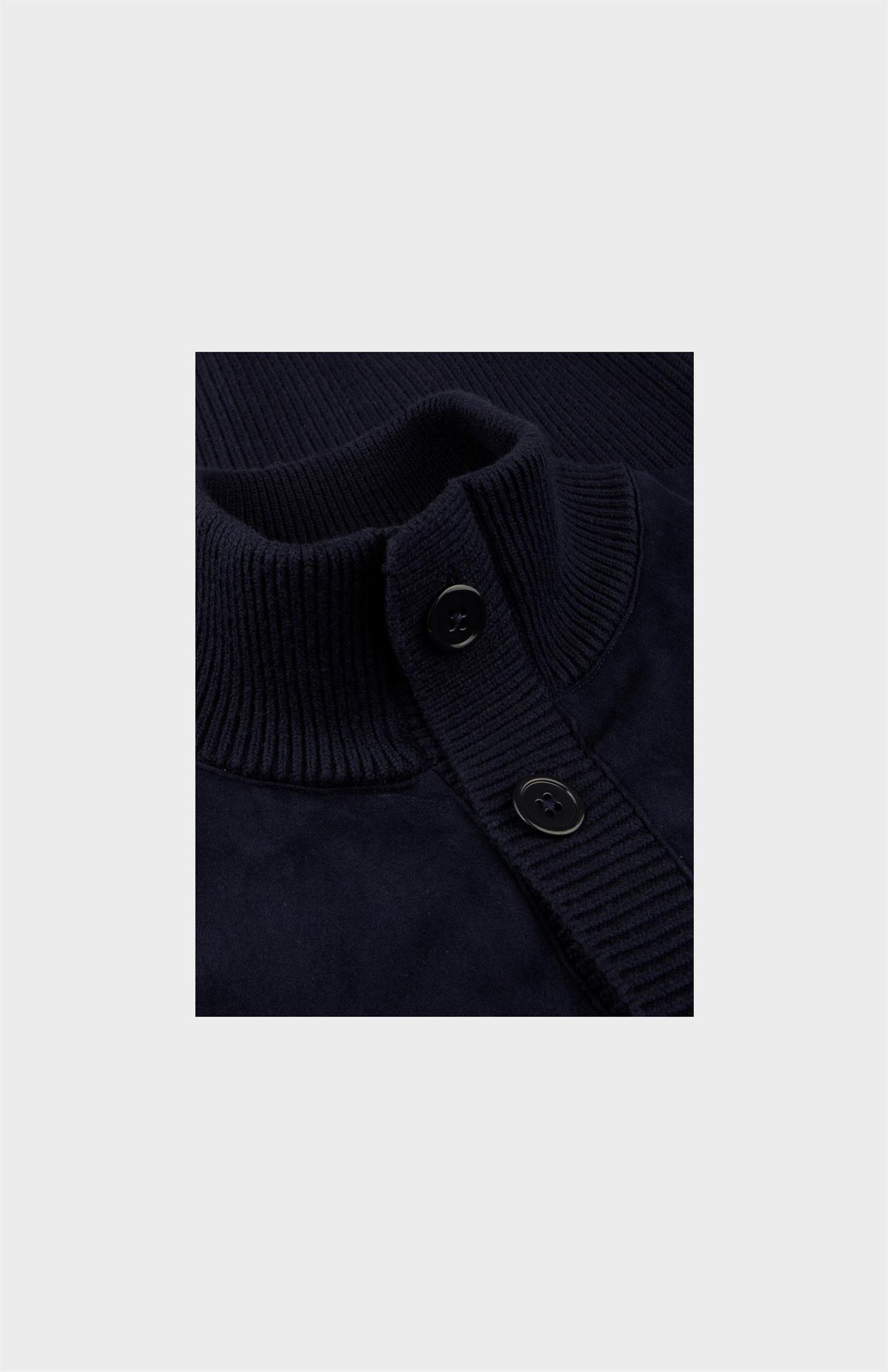 Cardigan Knitted Hybrid Buttoned Alcantara