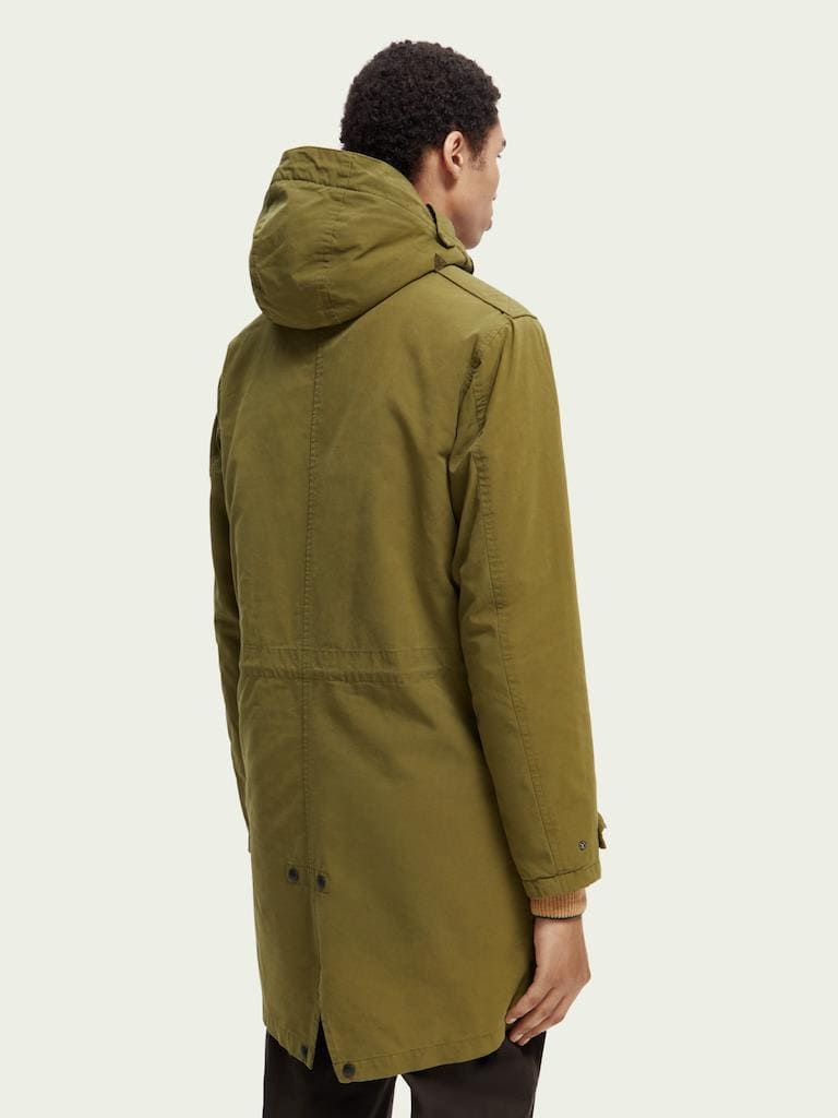 Parka jacket with teddy lining