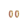 Emilia Small Stone Covered Hoops Cerise
