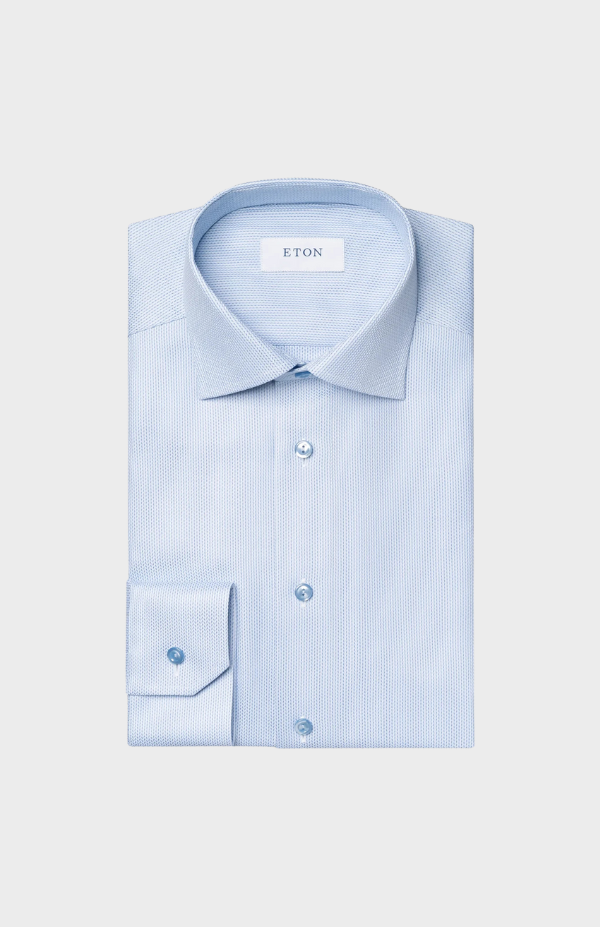 Light Blue Semi Solid Signature Twill Shirt