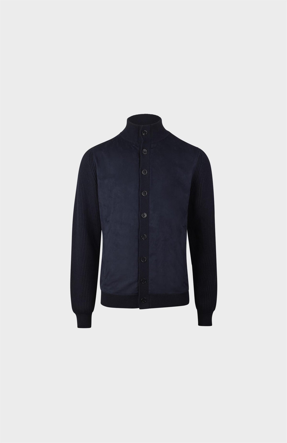 Cardigan Knitted Hybrid Buttoned Alcantara
