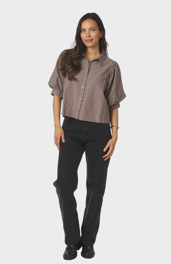 Etta Soft Stripe Stone Shirt