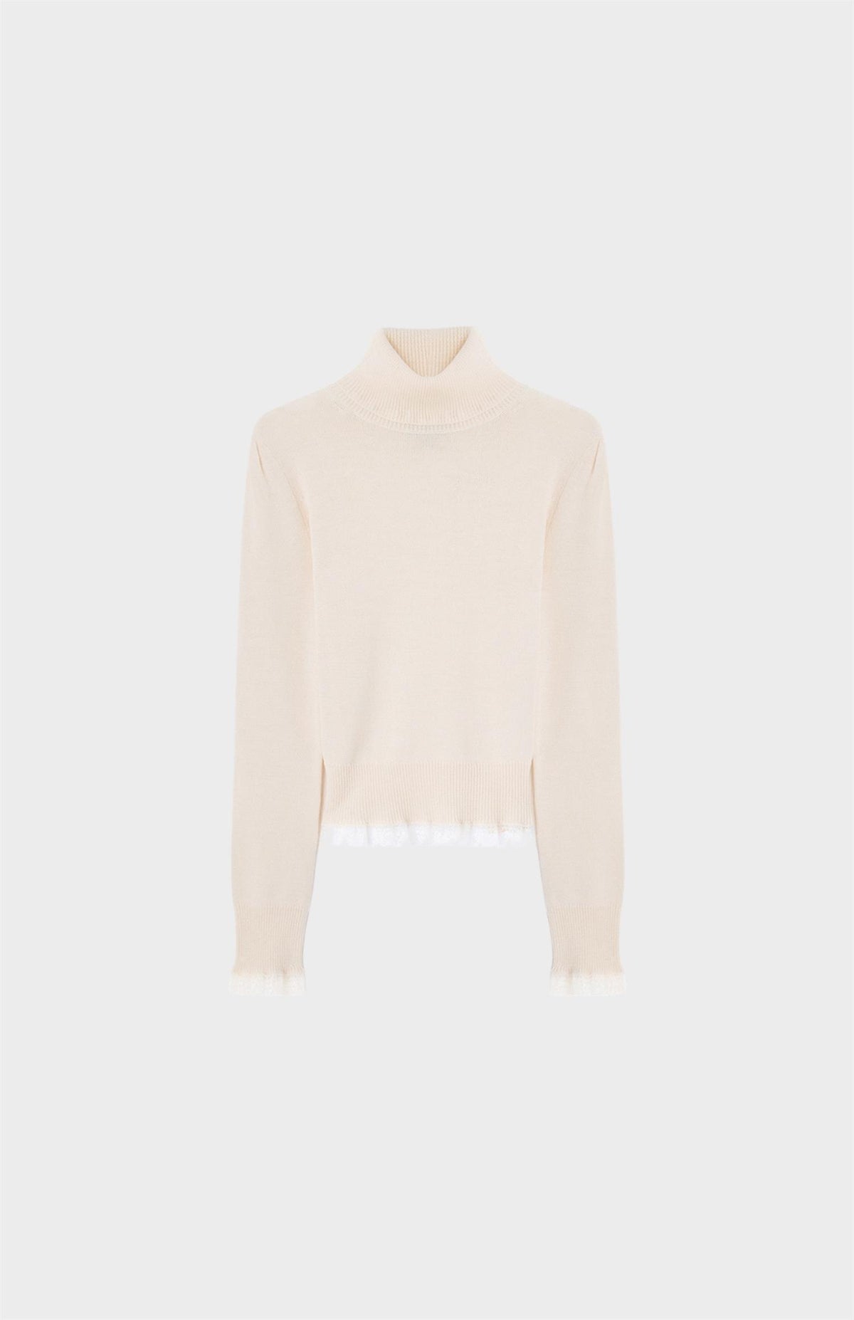 Merino Turtleneck w lace details