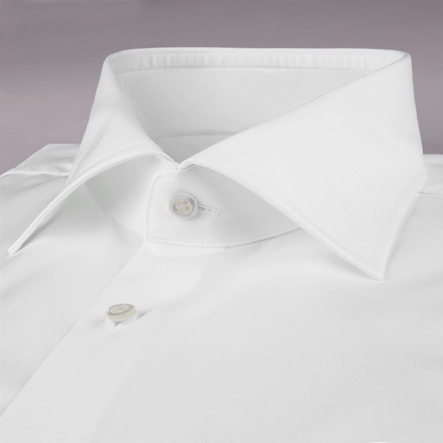 White Slimline Shirt With French Cuffs