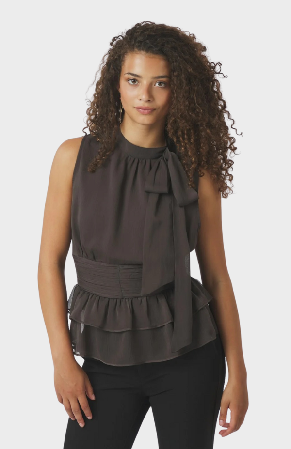 Ansol Solid Chiffon Top