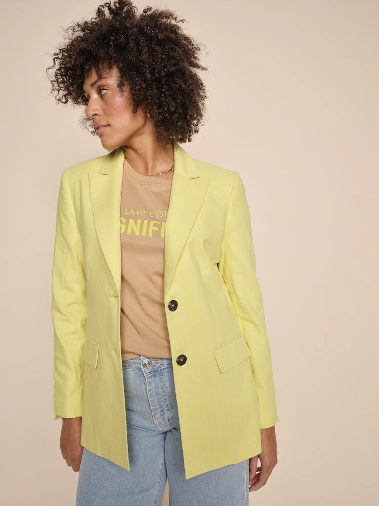 Windy Twill Pinstripe Blazer