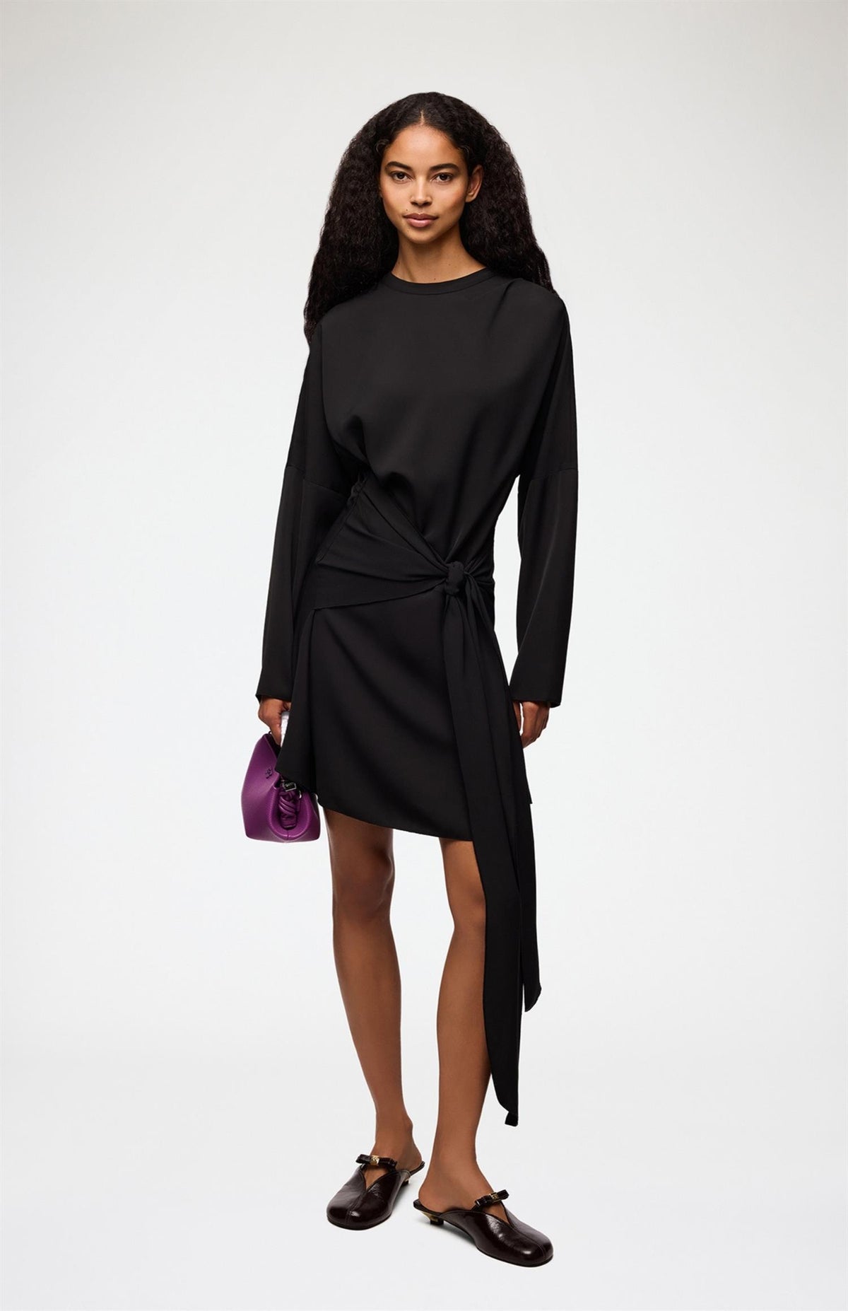 Cady Crepe Draped Mini Dress
