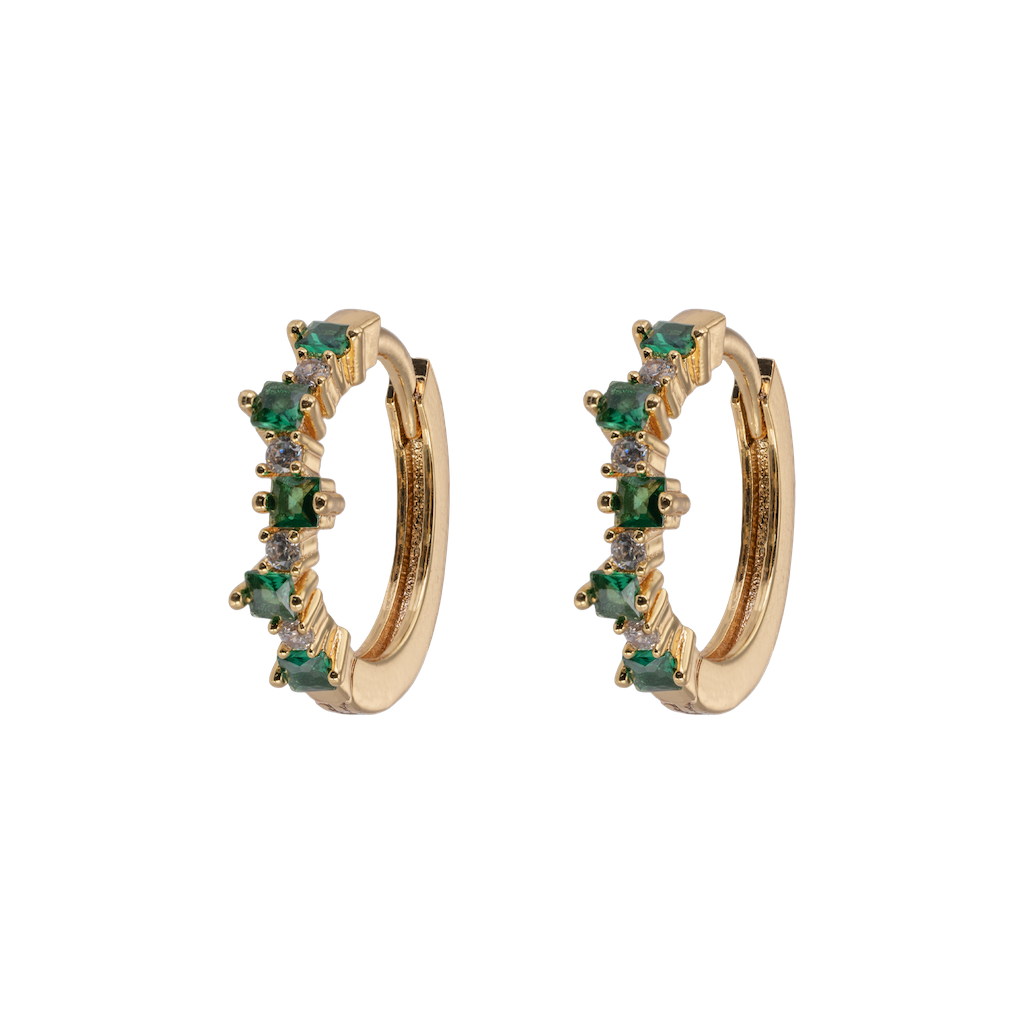 Emilia Mixed medium hoops Green