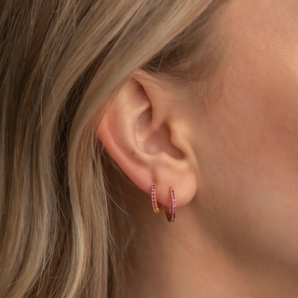 Emilia Medium hoops Cerise