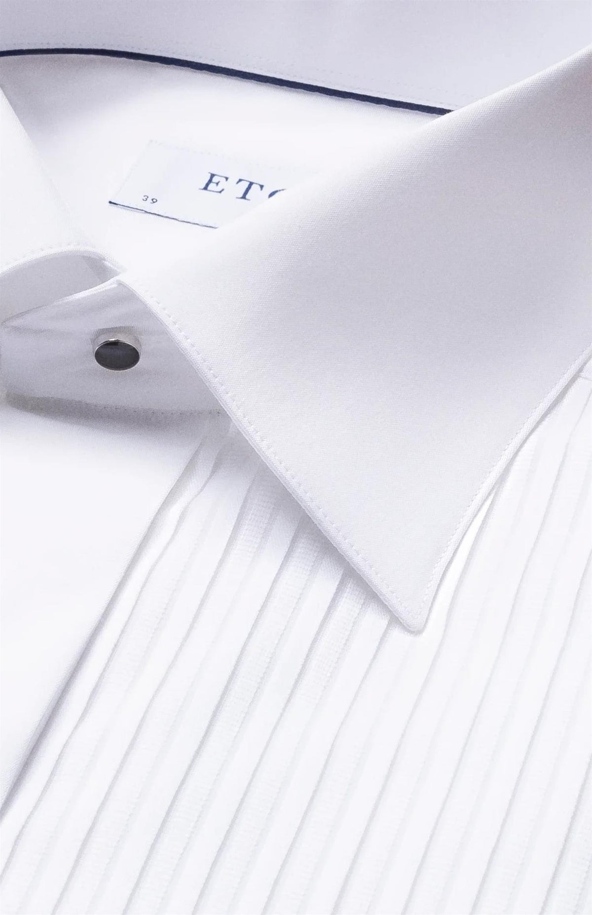 White Plissé Tuxedo Shirt Contemporary