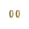 Emilia Small Stone Covered Hoops Black