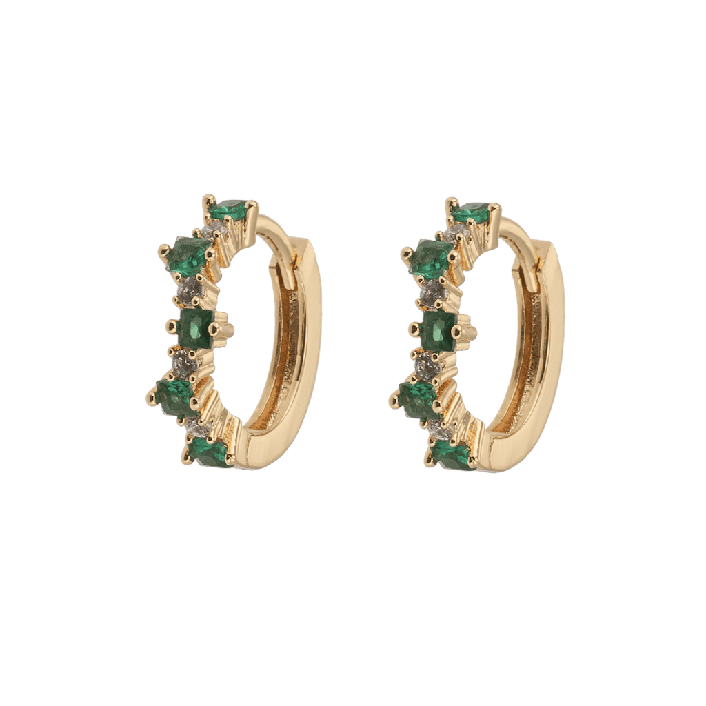 Emilia Mixed small hoops Green